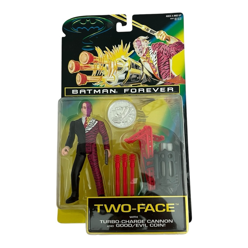 1995 Kenner Batman Forever Two-Face with Cannon & Coin Action Figure Vintage